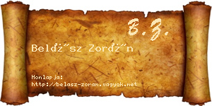 Belász Zorán névjegykártya